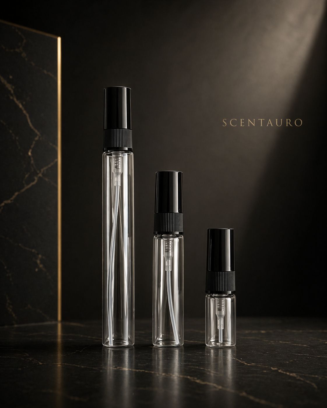 Verschiedene Größen von kleinen Parfum-Zerstäubern